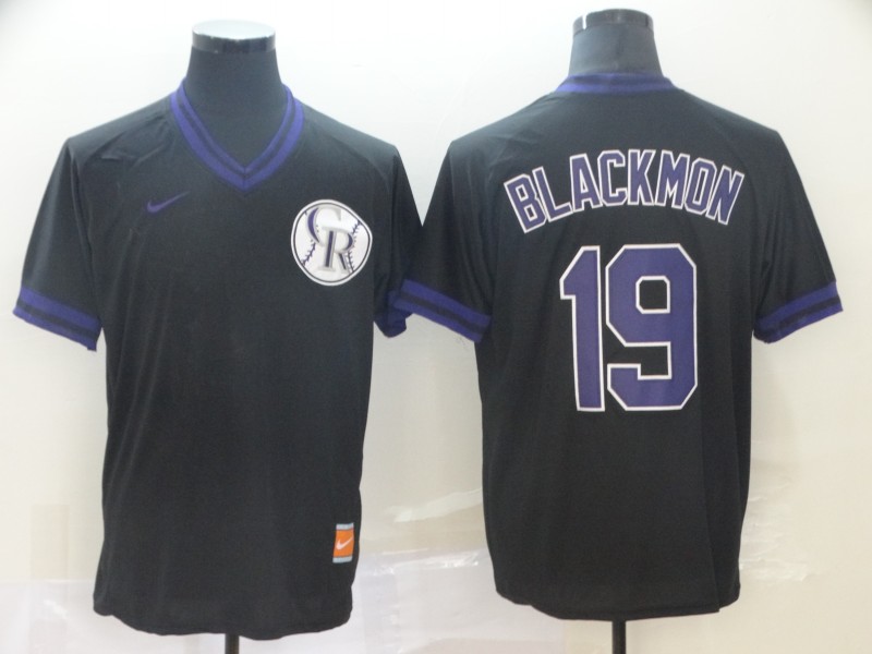 Men's Colorado Rockies Charlie Blackmon #19 Black Baseball Jersey